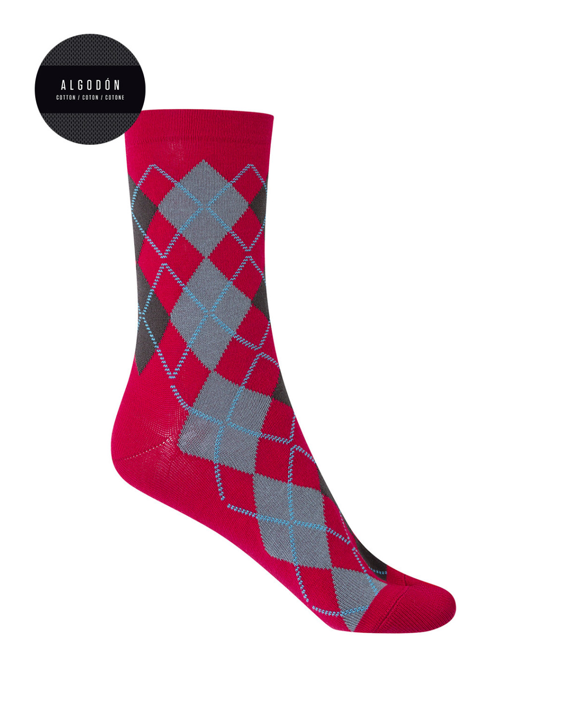 calcetines-de-algodon-rombos Calcetines Mujer Punto Blanco 7565910