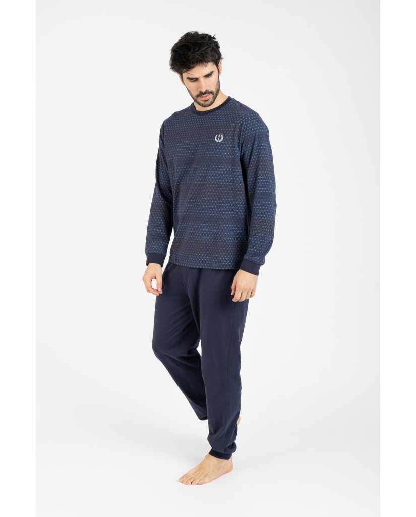 m25104-pijama-caballero-punto-estampado-geometrico (2) Pijama Hombre Olympus M25104