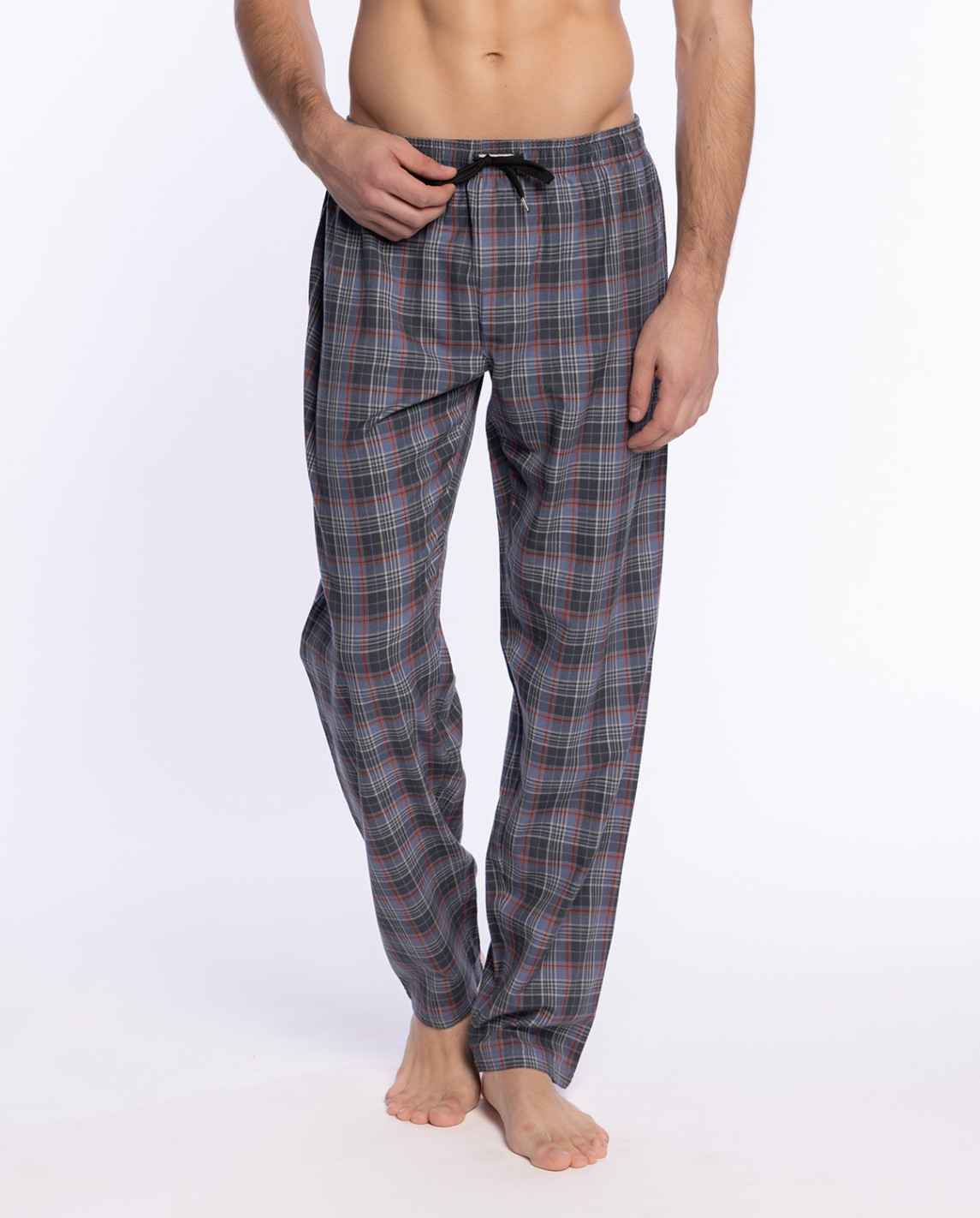 pantalon-largo-de-viella-en-algodon-basix (3) Pantalon pijama punto blanco 3470750