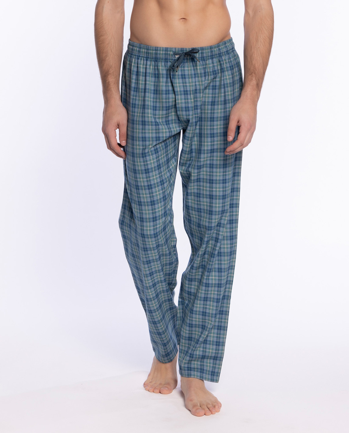 pantalon-largo-de-viella-en-algodon-basix Pantalón Pijama Punto Blanco 3470850