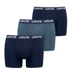 Pack 3 bóxers Levi’s 701236673 para hombre en algodón elástico con cinturilla reciclada, portañuela doble capa y pernera anti-deslizante”