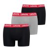 Pack 3 bóxers Levi’s 701236673 para hombre en algodón elástico con cinturilla reciclada, portañuela doble capa y pernera anti-deslizante”