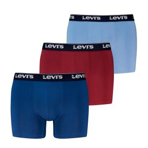 Pack 3 bóxers Levi’s 701236673 para hombre en algodón elástico con cinturilla reciclada, portañuela doble capa y pernera anti-deslizante”