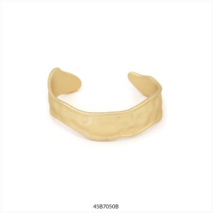 Pulsera Jazz Tropic Art 45B7050B dorada, brazalete abierto ondulado ajustable, 1,5 cm, hipoalergénica