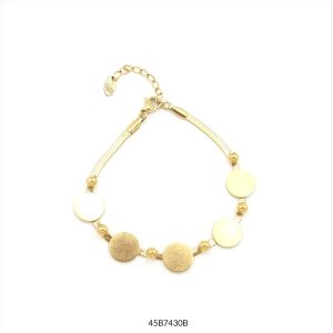 Pulsera vaiana 100% acero inoxidable baño de oro de 18 k