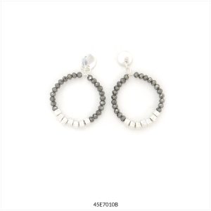 Pendientes Demi Tropic Art 45E7010B aro de cristal facetado oscuro, 2,5 cm, cierre de presión