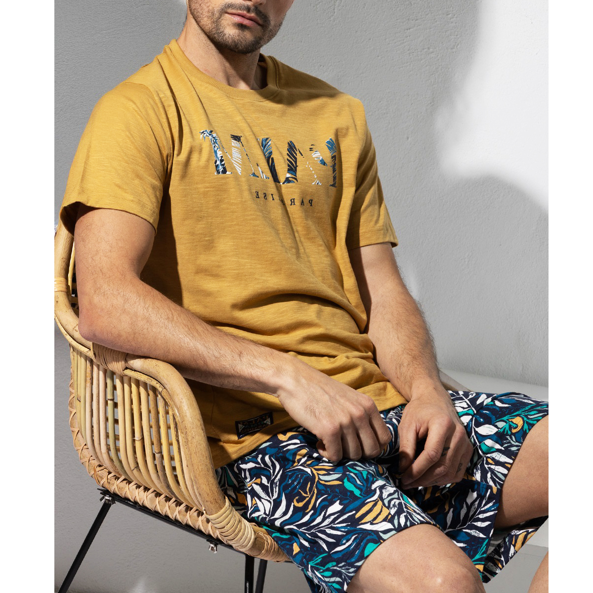 64765-PIJAMA-DE-HOMBRE-ABIERTO-DE-LA-MARCA-ADMAS-VENTA-AL-POR-MAYOR-POLIGONO-COBO-CALLEJA Pijama Admas 64765 verano camel