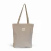 Tote Bag Ibi De La Mur de rayas rosa claro con asas al hombro y cremallera – 35x36x9 cm