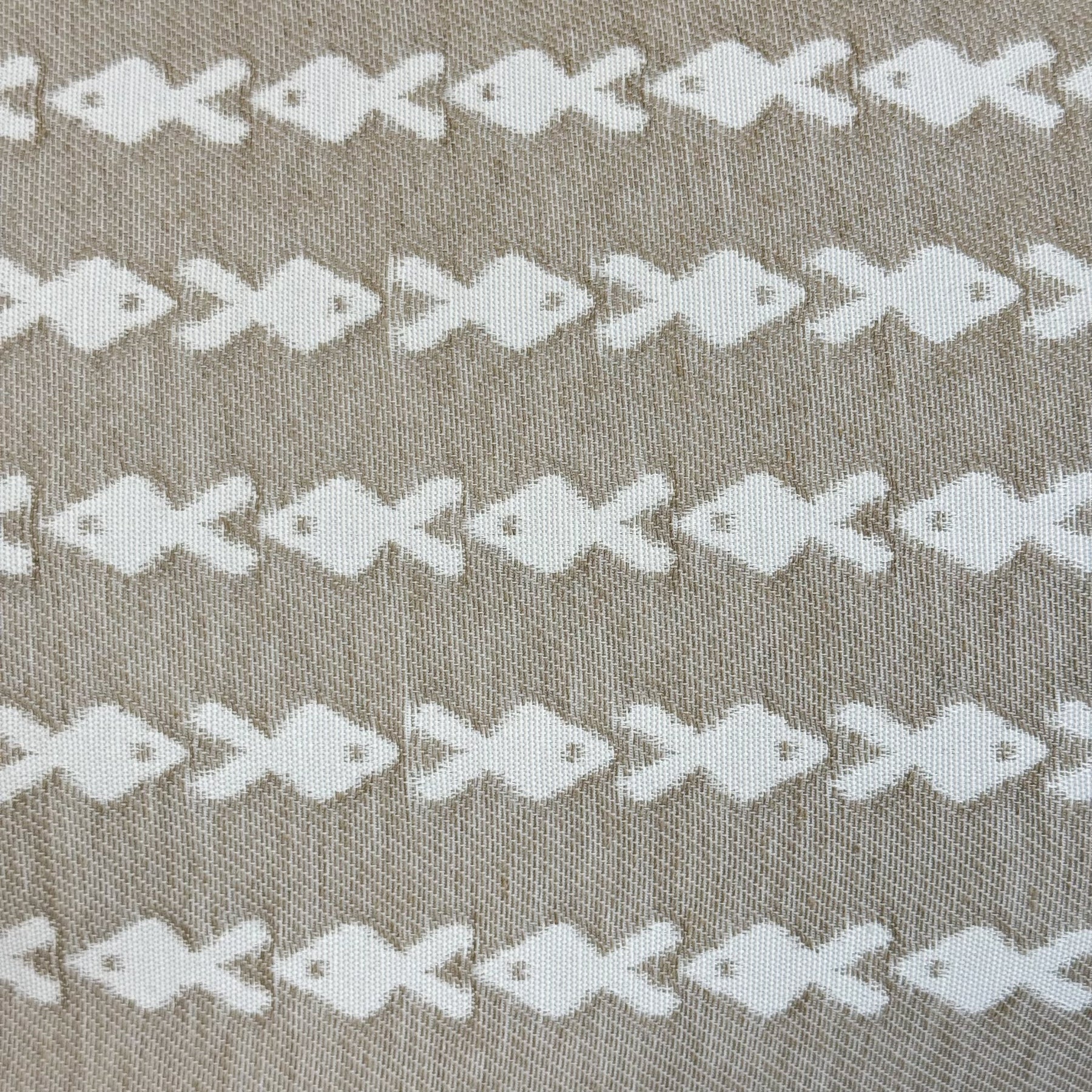 PESC_dba13c55-1c71-48b6-a8a0-b5162e385f1a Tote Bag Pesc De La Mur de jacquard beige con peces crudo, asas al hombro y cremallera – 35x36x9 cm