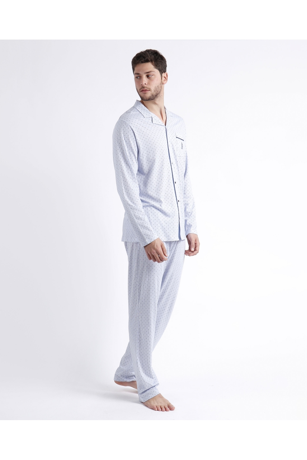 admas-classic-pijama-abierto-manga-larga-stripes-dots-para-hombre-azul (1)