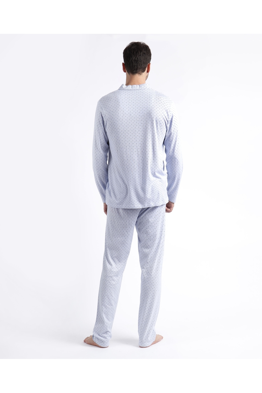 admas-classic-pijama-abierto-manga-larga-stripes-dots-para-hombre-azul (2)