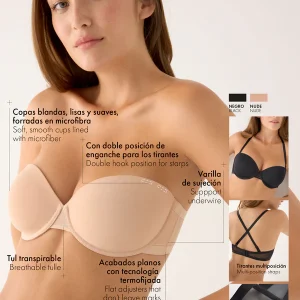 Sujetador Ysabel Mora 10183 sin tirantes Nude